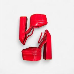 Red Platform Heels